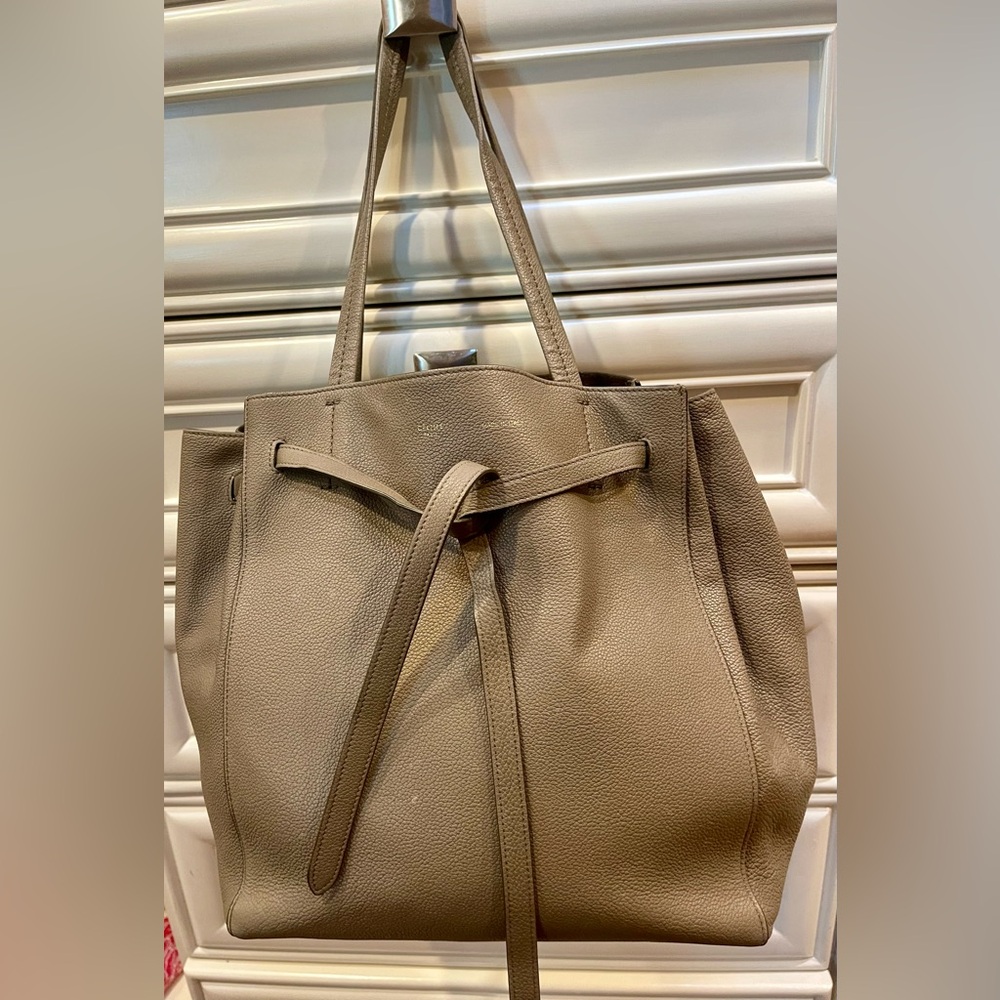 Celine Cabas Phantom Tote in Gray/Taupe Soft Grained Calfskin